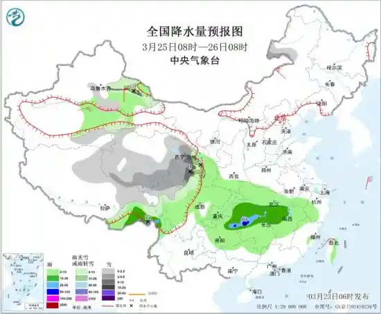 南方阴雨连绵不绝，青藏高原东部突降雨雪！极端天气双线来袭