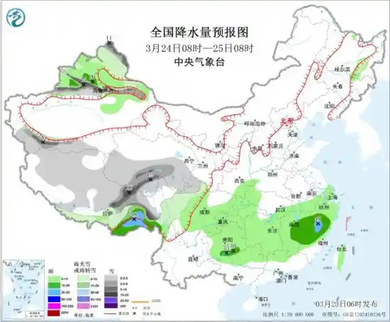 南方阴雨连绵不绝,青藏高原东部突降雨雪!极端天气双线来袭